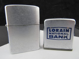 vintage Zippo lighter & tape measure 1980 advertising Lorain National Bank - $35.43