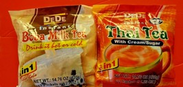 2 Pack Dede 3 In 1 Instant Boba Milk Tea &amp; Instant Thai Tea With Cream Sugar - £25.47 GBP