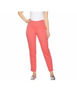 Isaac Mizrahi Live! Regular 24/7 Stretch Ankle Pants with Pintuck Coral 8 - £7.49 GBP