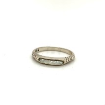 Vintage Sterling Silver Signed Carolyn Pollack Inlay Chip MOP Ring Band sz 9 1/4 - £34.81 GBP