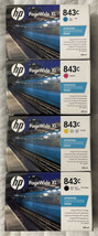 HP 843C Black Cyan Magenta Yellow PageWide XL Ink C1Q65A C1Q66A C1Q67A C... - $399.98