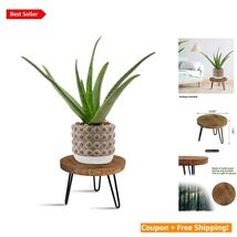 Elegant Mid Century Plant Stand - Durable Wood &amp; Metal Design for All Sp... - $36.58
