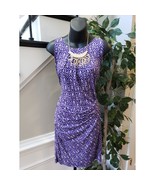 Michael Kors Sheath Dress Womens Small Purple Polyester Round Neck Back Zip - $44.37 CAD