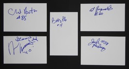 Lot of 5 Kansas City Chiefs Dallas Texans Signed Index Cards Chuck Hurston +4 - £47.62 GBP