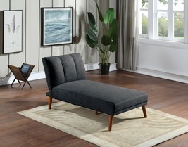 Black Polyfiber Adjustable Chaise Bed Living Room Solid wood Legs - £295.96 GBP