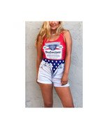 Budweiser Bottle Label &amp; Stars Womens Swimsuit, Medium - $101.25 CAD