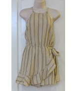 Speechless Striped Romper with Front Ruffle Overlay Women&#39;s Jr Sz L NWT ... - $21.29
