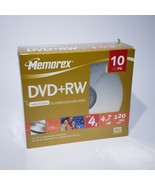 Memorex 10 Pack DVD+RW 4X 4.7 GB 120 min Blank Media Storage Slim Cases ... - £10.41 GBP