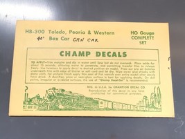 Vintage Champ Decals No. HB-300 TP&amp;W Boxcar HO Set - £11.90 GBP