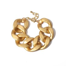 IngeSight.Z Charm Miami Curb Cuban Bracelets Bangles Punk Exaggerated Gold Color - £9.47 GBP