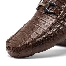 Parma Genuine Caiman Belly Slip On Bit Driving Loafers Brown image 3