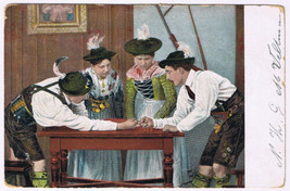 Postcard Finger Wrestling German Bavarian - £3.82 GBP