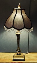 26&quot; Victorian Style Lampshade Fabric with Fringe, Table Lamp, Great Cond... - $79.19