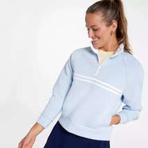 CALIA Women&#39;s Soft Scuba Golf Striped 1/4 Zip Light Blue Size XXL Top Mo... - $924.65 MXN