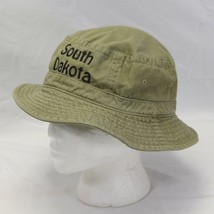 South Dakota Head Shot KC Caps Bucket Hat Cap Sun Washed Green Gray L XL - $26.45