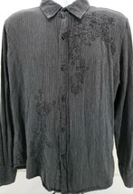 Pop Icon Men&#39;s Floral Button Down Long Sleeve Collard Shirt Large - £16.47 GBP
