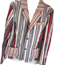 Tommy Hilfiger Jacket Womens 8 Striped Blazer Color block Casual 2004 YTK - £15.47 GBP