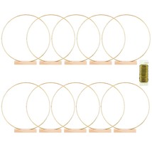 10 Pack Floral Hoop With Holders And 38-Yard Paddle Wire 12 Inch Metal Rings For - £32.33 GBP