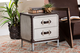 Haylie Silver Metal 2-Drawer End Table - $204.00