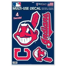 MLB Cleveland Indians 11&quot; x 17&quot; Ultra Decals/Multi-Use Decals 4ct Sheet ... - £13.58 GBP