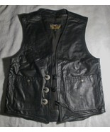 Harley-Davidson Men&#39;s Eagle Black Leather Vest Size Small  - $247.50