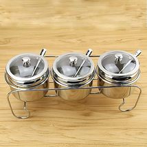 Golandstar Round 304 Stainless Steel Seasoning Bowl Condiment Pots Containers Sp - £21.00 GBP+