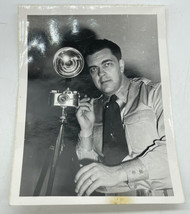 Vintage Military Police Photographer Photograph Self Portrait and Camera B &amp; W - £7.86 GBP