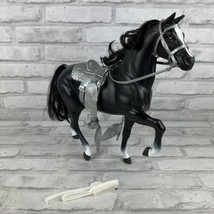 Mattel Barbie Black Stallion Horse Midnight With Saddle Reigns Brushes 1980 - £25.15 GBP