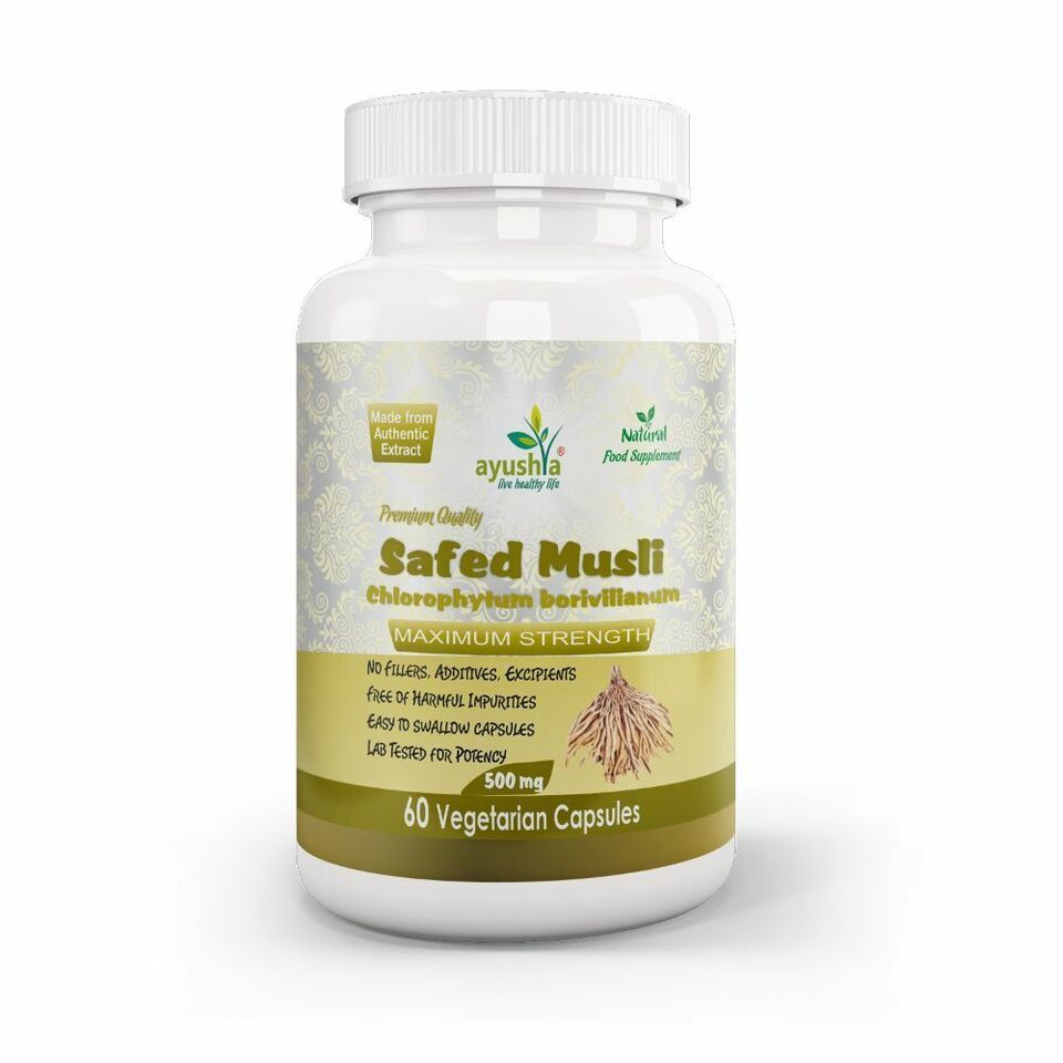 Safed Musli Capsule 500mg Extract Vegan Capsule - $10.03+