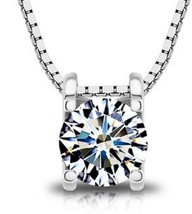 Crystals From Swarovski Enclosed Solitaire Rhodium Overlay 18 Inch Venetian - £26.21 GBP