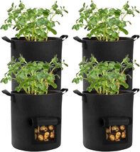 Space-Saving 10 Gallon Grow Bags - 4-Pack Heavy Duty Fabric Pots for Garden - $28.66