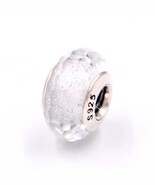 TOP 2016 Spring 925 Silver Handmade White Shimmer Faceted Murano Glass C... - $18.93 CAD