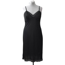 Vintage Vanity Fair Slip Dress Womens 38 TT Black Lace Trim - £19.95 GBP