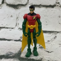 Robin Action Figure DC Comics 2013 Mattel Green Red Cloth Cape - £7.88 GBP