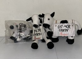 Chick-fil-A Mini Cow Plush Eat Mor Chikin Advertising Promo LOT of 3 - £14.74 GBP