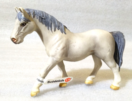 Gray Stallion Horse ✱ Rare Schleich Pvc Brown &amp; Tan ~ 2005 Retired - £18.16 GBP