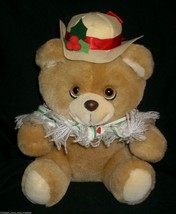 Vintage 1986 Applause # 21023 Hollybeary Teddy Girl Stuffed Animal Plush Toy Hat - £26.14 GBP