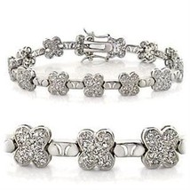 LOA545 - Rhodium Brass Bracelet with AAA Grade CZ  in Clear - €53,21 EUR