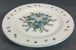 Blueberry Hearts 7 1/2&quot; Salad Plate Blue Trim Euc Tabletops Unlimited - £4.33 GBP