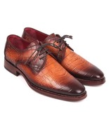 Paul Parkman Mens Shoes Derby Brown Crocodile Embossed Calfskin Handmade... - $10,054.02 MXN