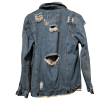 The Style Between Us Womens Jean Jacket Blue Buttons Distressed Pockets Denim L - £15.02 GBP