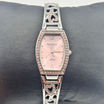 Armitron Silver Tone Pink Crystals Stainless Steel Women’s Watch New Bat... - $13.10