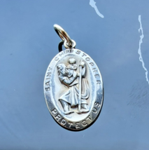 PPC PRINCESS PRIDE CREATIONS 925 STERLING SILVER SAINT CHRISTOPHER MEDAL - $703.88 MXN
