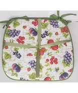 Set of 2 Same Printed Cushion Chair Pads (approx. 14&quot;x15&quot;) COLORFUL FRUI... - £14.20 GBP