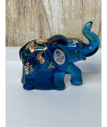 FENTON Indigo The Little Blue Elephant Glass Figurine Signed - $49.99