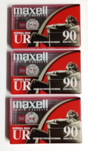 Maxell UR 90 Minute Blank Audio Cassette Tape Normal Bias Lot (Qty 3) *Sealed* - £6.26 GBP