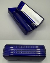 Vtg Estee Lauder Lipstick Mirror Compact Case Ribbed Dark Blue for Trave... - €14,41 EUR