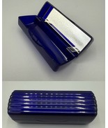 Vtg Estee Lauder Lipstick Mirror Compact Case Ribbed Dark Blue for Trave... - €14,43 EUR