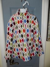 Lands&#39; End Multi-Color Fleece Half Zip Jacket Pullover Size 7/8 Unisex EUC - £15.52 GBP