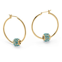 PalmBeach Jewelry Birthstone Goldtone Bead Hoop Earrings - £18.74 GBP